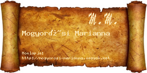 Mogyorósi Marianna névjegykártya